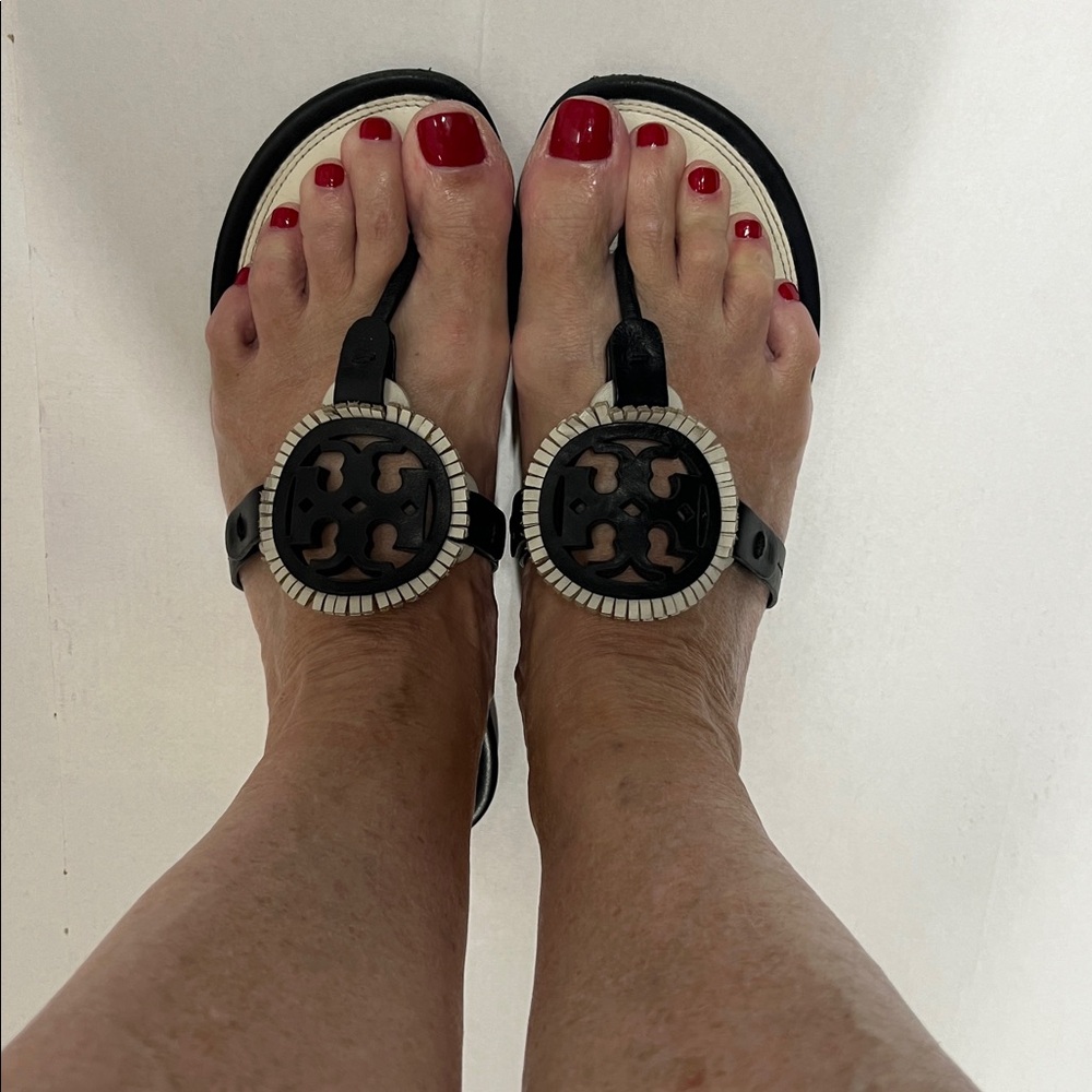 Tory Burch Black and White Sandals